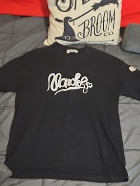 Moncler Black Logo Heart Tee Shirt Size M